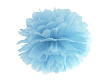 PartyDeco Pompom ve tvaru květu mlhavě modrý 35 cm