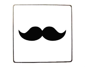 Magnet čtverec kov moustache