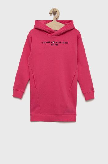 Dívčí šaty Tommy Hilfiger fialová barva, mini, oversize