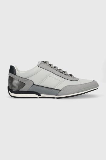 Sneakers boty BOSS Saturn Lowp šedá barva
