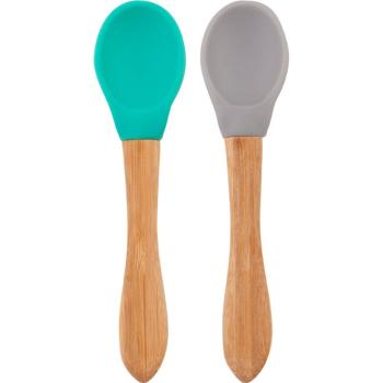 Minikoioi Spoon with Bamboo Handle lžička Green/Grey 2 ks