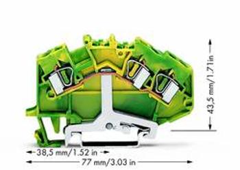 Svorka ochranného vodiče WAGO 781-637, osazení: Terre, pružinová svorka, 6 mm, zelená, žlutá, 50 ks