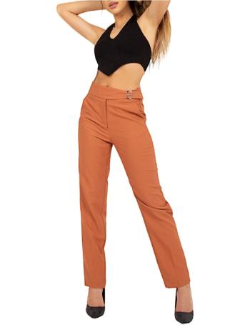 Tmavě oranžové elegantní kalhoty vel. 34