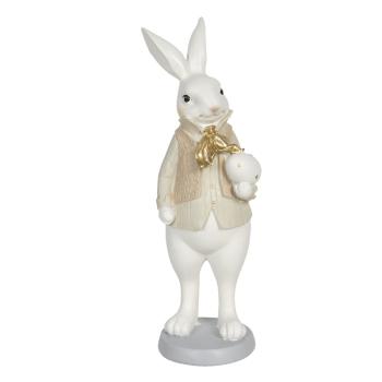 Velikonoční dekorační soška králíka s vajíčkem - 10*10*25 cm 6PR3172