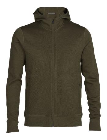 pánská merino mikina ICEBREAKER Mens Elemental LS Zip Hood, Loden velikost: M