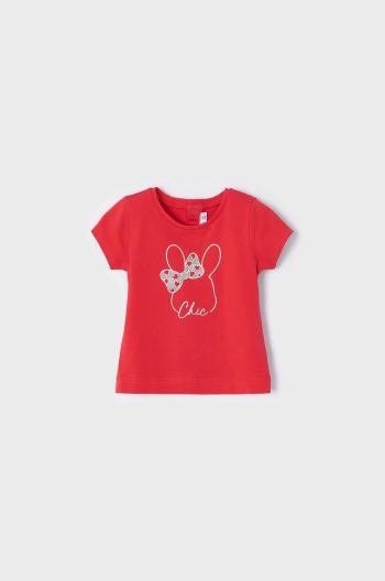 Dětské bavlněné tričko Mayoral červená barva