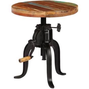 Odkládací stolek 45 × (45–62) cm recyklované dřevo a litina (247588)