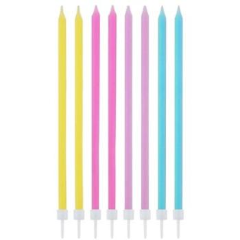 Narozeninové svíčky - pastelové dlouhé,14,5 cm 16 ks (5902973131406)