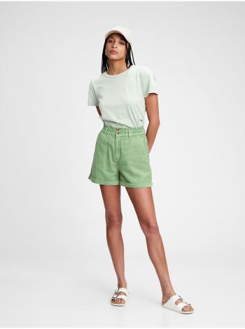 Zelené dámské kraťasy high rise paperbag shorts