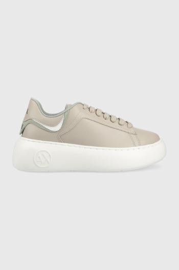 Kožené sneakers boty Armani Exchange šedá barva