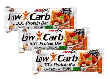 Amix Low-Carb 33% Protein Bar, Nougat-Caramel Praline, 3 x 60 g