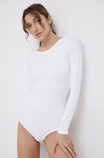 Funkční prádlo Spanx SCOOP NECK LONG SLEEVES BODYSUIT bílá barva, hladké