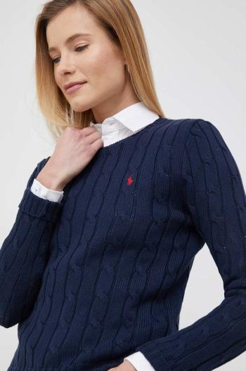 Bavlněný svetr Polo Ralph Lauren dámský, tmavomodrá barva