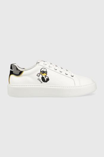 Kožené sneakers boty Karl Lagerfeld MAXI KUP X Disney bílá barva, KL95223D