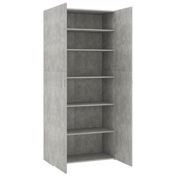 Botník betonově šedý 80 x 35,5 x 180 cm dřevotříska (800292)