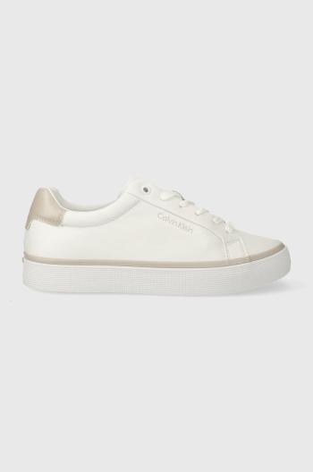 Sneakers boty Calvin Klein VULC LACE UP - DIAMOND FOXING bílá barva, HW0HW01865