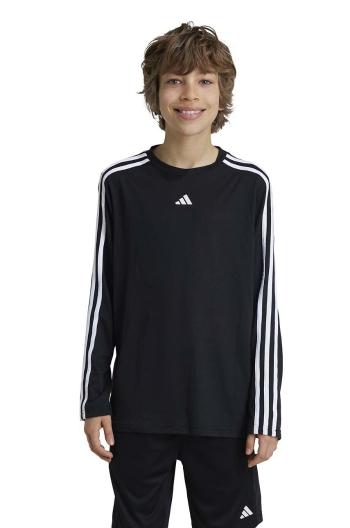 Dětské tričko s dlouhým rukávem adidas J TR-ES 3S LS černá barva, s potiskem, IW0846