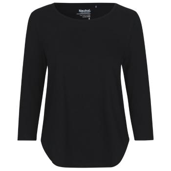 Neutral Dámské tričko s 3/4 rukávem z organické Fairtrade bavlny - Černá | S