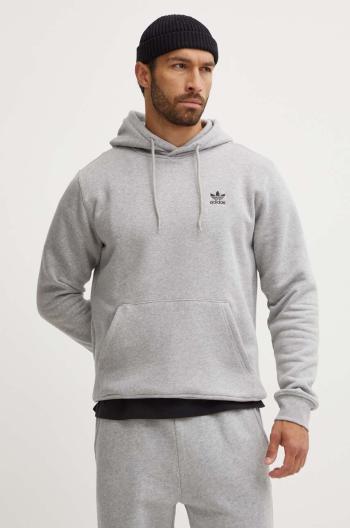 Mikina adidas Originals pánská, šedá barva, s kapucí, melanžová, IY4920