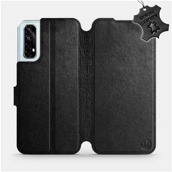 Flipové pouzdro na mobil Realme 7 - Černé - kožené - Black Leather (5903516410101)