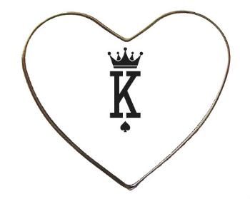 Magnet srdce kov K as King