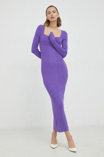 Šaty Remain fialová barva, maxi