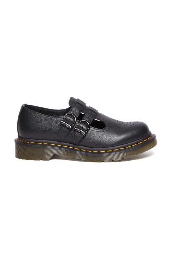 Kožené polobotky Dr. Martens 8065 Mary Jane dámské, černá barva, na plochém podpatku, DM30692001