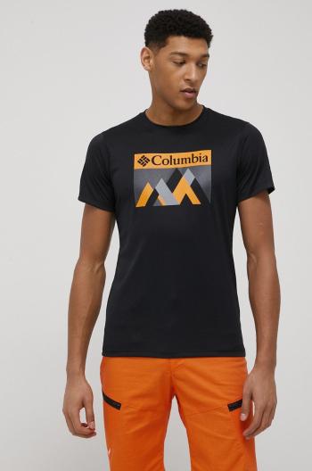 Sportovní triko Columbia Zero Rules černá barva, s potiskem