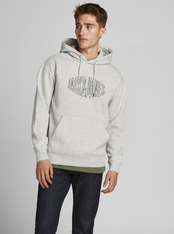 Světle šedá mikina s kapucí Jack & Jones  World Sweat