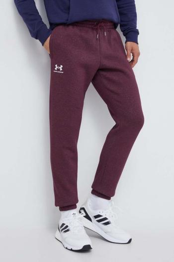 Tepláky Under Armour vínová barva, hladké, 1373882