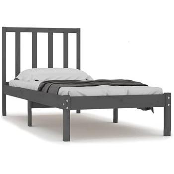 Rám postele šedý masivní borovice 90 × 190 cm Single, 3105038 (3105038)