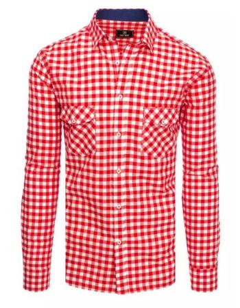 Pánská kostkovaná košile bílo-červená