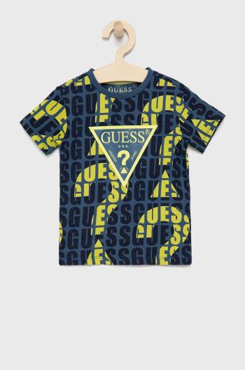 Dětské bavlněné tričko Guess vzorované