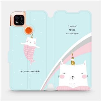 Flipové pouzdro na mobil Xiaomi Redmi 9C - MH11S Kočička - I want to be a catcorn or a marmaid (5903516335701)