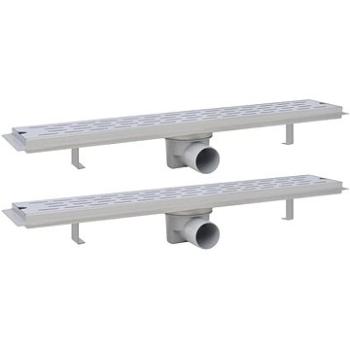 Rovný sprchový odtokový žlab 2 ks linky 630x140mm nerezová ocel 275954 (275954)