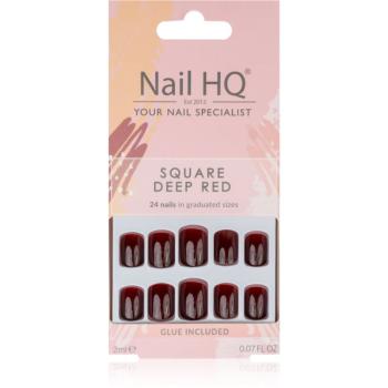 Nail HQ Square umělé nehty Deep Red 24 ks