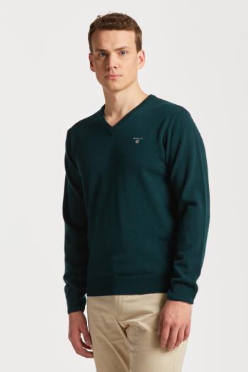 SVETR GANT SUPERFINE LAMBSWOOL V-NECK zelená 4XL