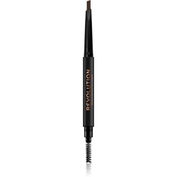 Makeup Revolution Duo Brow Definer precizní tužka na obočí odstín Medium Brown 0,25 g