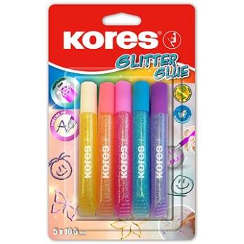 KORES Glitter glue 5 × 10.5 ml, pastel (9023800750013)