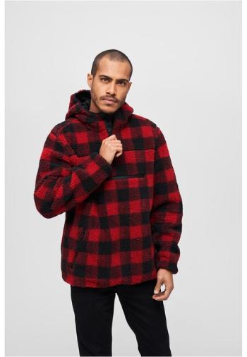 Brandit Teddyfleece Worker Pullover Jacket red/black - 4XL