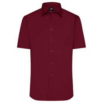 James & Nicholson Pánská košile s krátkým rukávem JN680 - Vínová | M