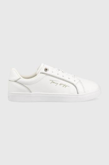Kožené sneakers boty Tommy Hilfiger Signature Piping Sneaker bílá barva