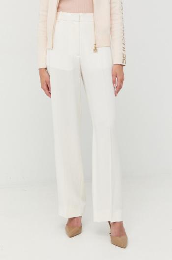 Kalhoty Victoria Beckham dámské, bílá barva, jednoduché, high waist