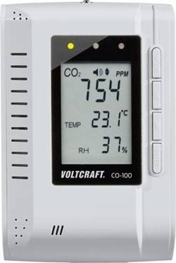 Měřič oxidu uhličitého (CO2) VOLTCRAFT CO-100, 0 - 3000 ppm, s funkcí datového záznamníku, nástěnná montáž