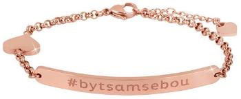 Troli Růžově pozlacený ocelový náramek #bytsamsebou (kratší)