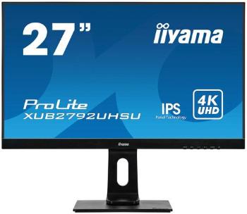 27" iiyama XUB2792UHSU-B1: IPS, 4K UHD, 300cd/m2, 4ms, DVI, HDMI, DP, USB, height, pivot, černý, XUB2792UHSU-B1