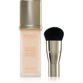 KIKO Milano Holiday Première 24h Lasting Foundation voděodolný tekutý make-up se štětcem odstín 01 Porcelain 28 ml