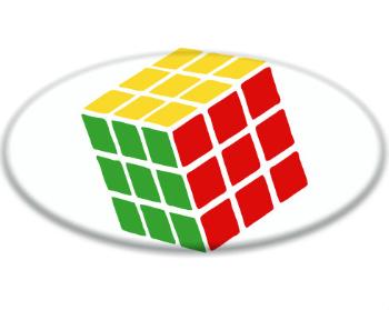 3D samolepky ovál - 5ks Rubikova kostka