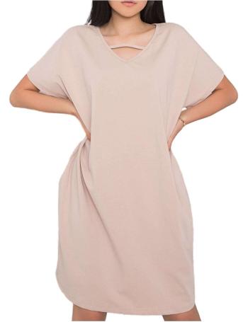 Béžové dámské volné šaty vel. L/XL