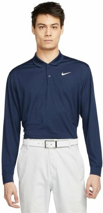 Nike Dri-Fit Victory Solid Mens Long Sleeve College Navy/White M Polo košile